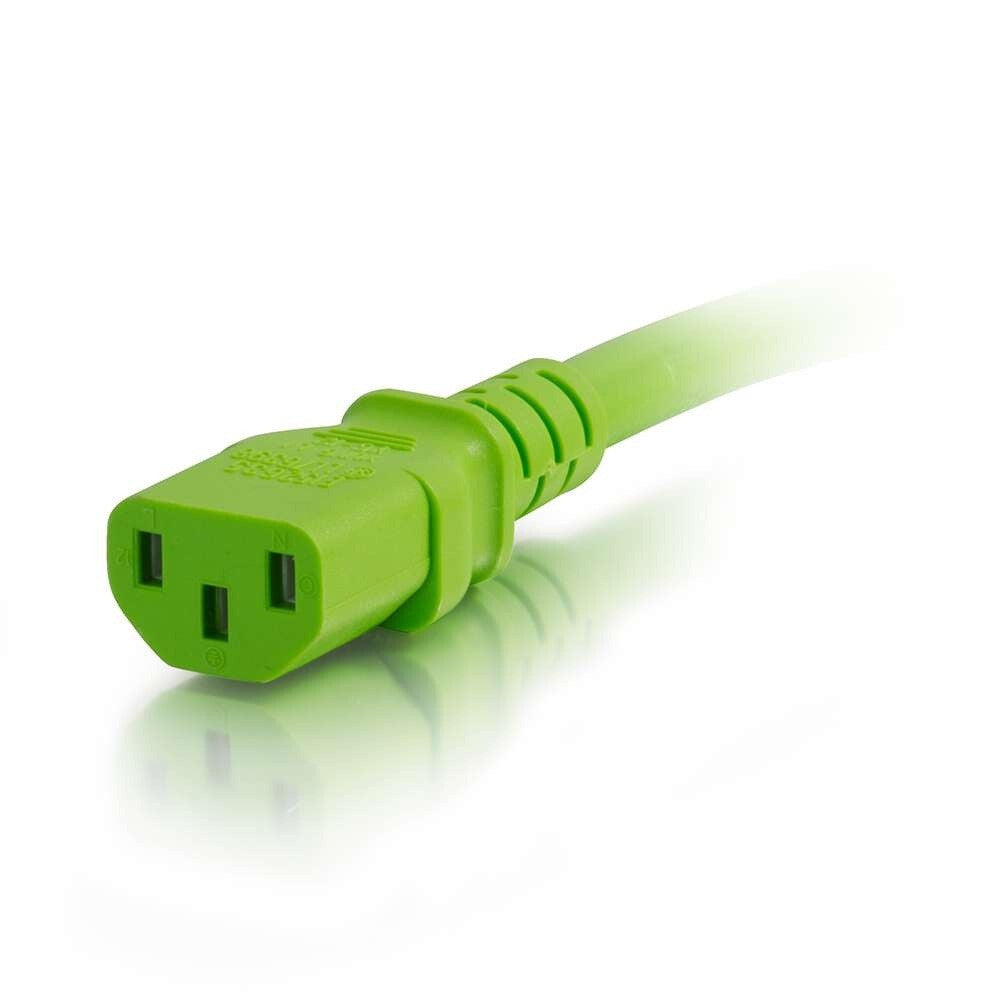 C2G 5 ft 14AWG Power Cord (IEC320C14 to IEC320C13) - Green