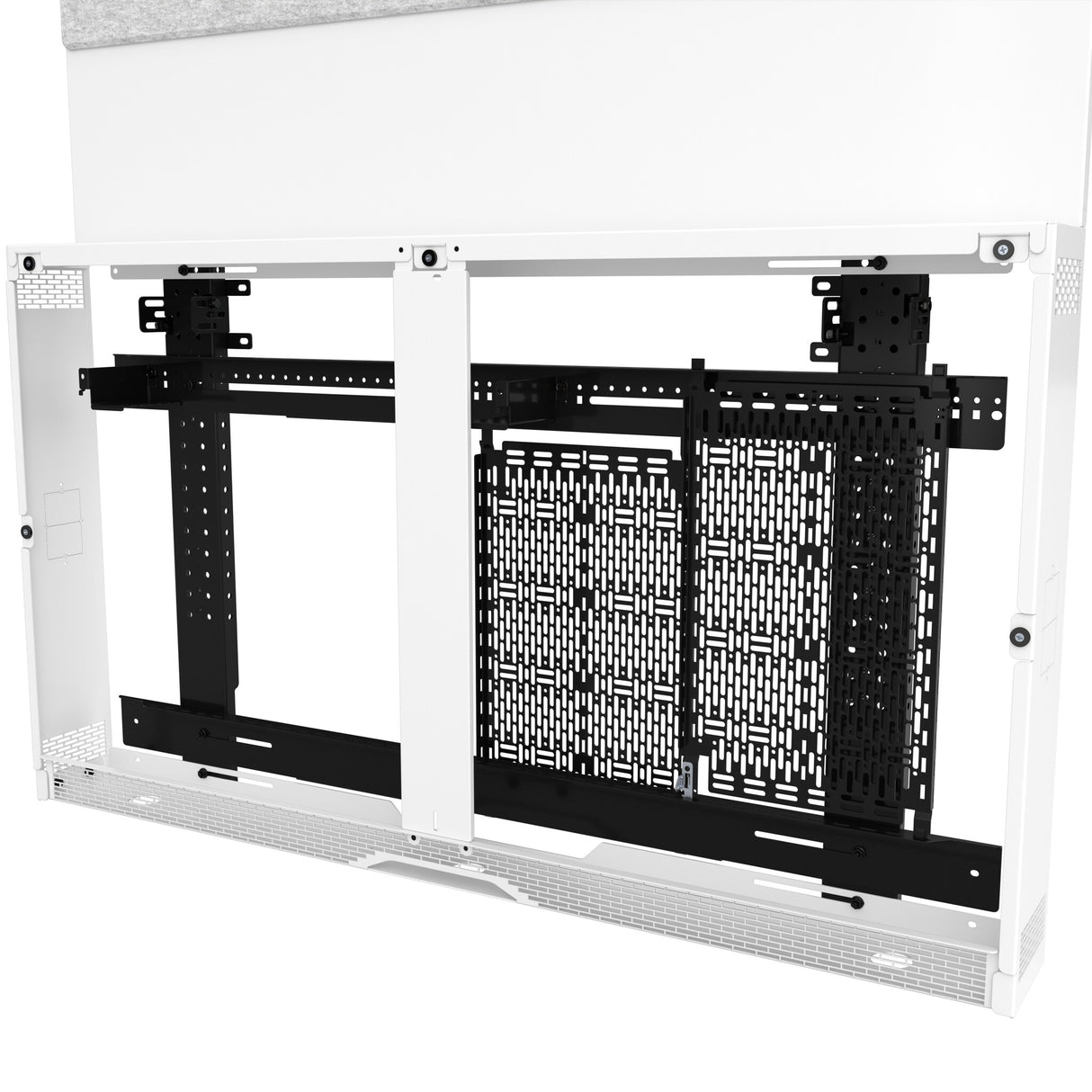 Chief Tempo Floor Support Mount and Frame, Wood Door Kit in Wilsonart® Designer White HPL with White Locks