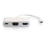 C2G USB-C® to 4K HDMI® and VGA Multiport Adapter with Power Delivery up to 60W - White
