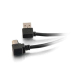 C2G 9.8ft (3m) USB 2.0 Right Angle A/B Cable - Black