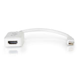 C2G 8in Mini DisplayPort Male to HDMI Female Adapter Converter - White