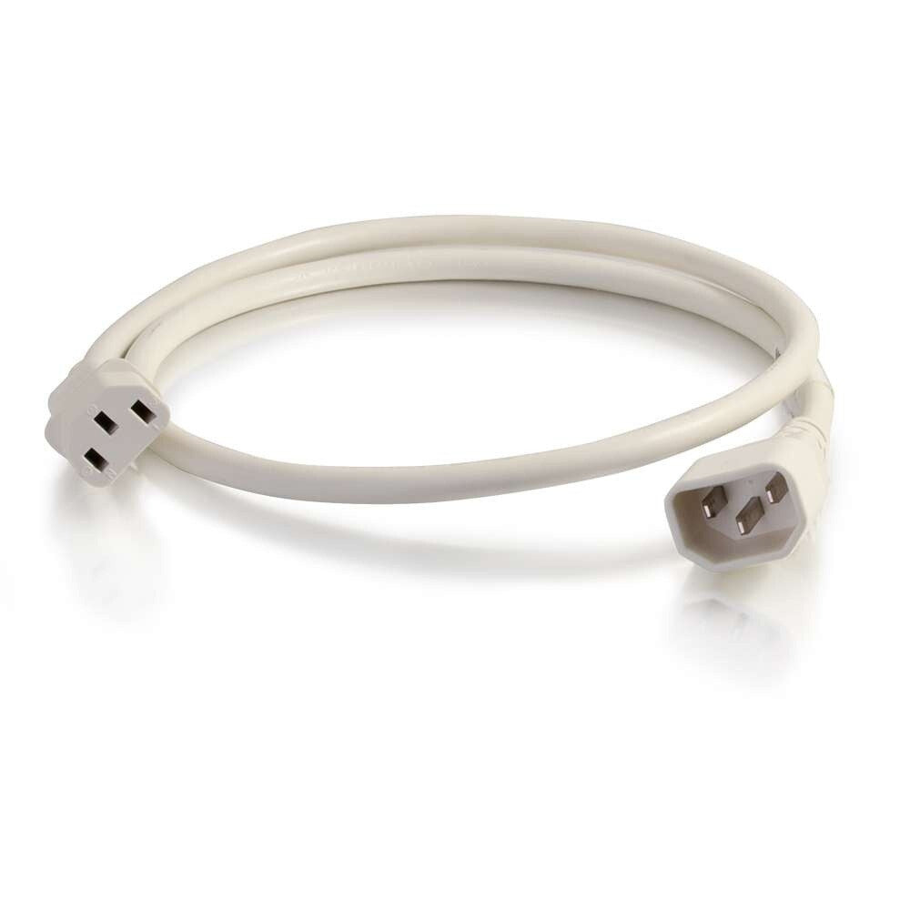 C2G 5 ft 14AWG Power Cord (IEC320C14 to IEC320C13) - White
