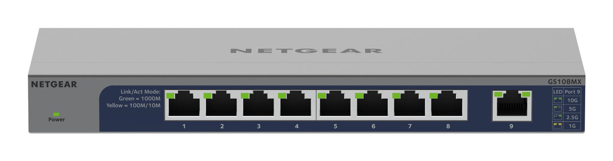 NETGEAR GS108MX-100EUS Unmanaged L2 Gigabit Ethernet (10/100/1000) Desktop/Wall-Mounting
