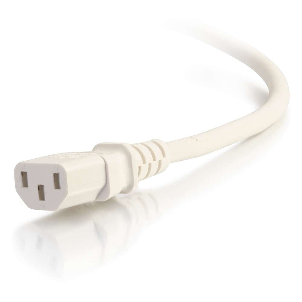 C2G 5 ft 14AWG Power Cord (IEC320C14 to IEC320C13) - White