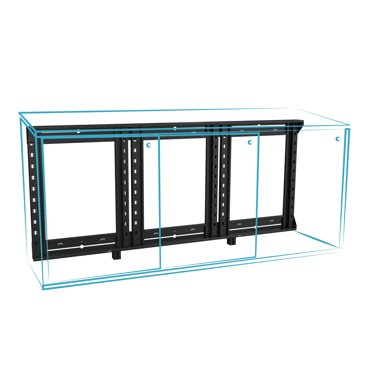 Middle Atlantic C3 Series Credenza Woodworker's Kit, 2 Bay, 24 Inches High
