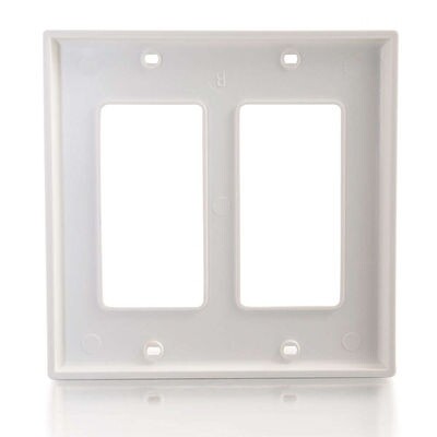 C2G Decorative Dual Gang Wall Plate - White