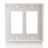 C2G Decorative Dual Gang Wall Plate - White