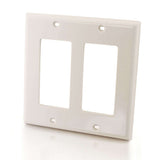 C2G Decorative Two Cutout Double Gang Walls- White