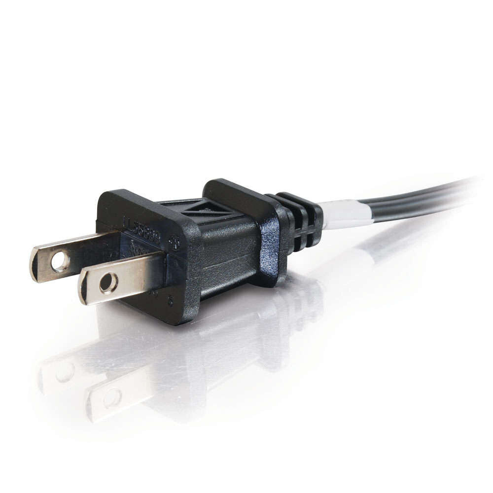 C2G 6ft (1.8m) 18 AWG 2-Slot Non-Polarized Power Cord (NEMA 1-15P to IEC320C7)