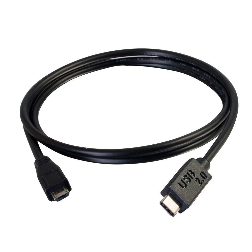 C2G 6ft, USB 2.0 Type C, Micro-USB B USB cable 1.8288 m USB C Black