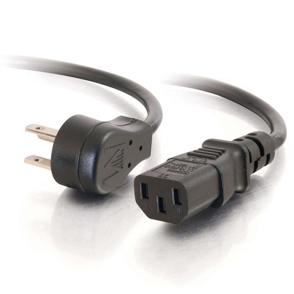 C2G 3ft (0.9m) 18 AWG Universal Flat Panel Power Cord (NEMA 5-15P to IEC320C13)