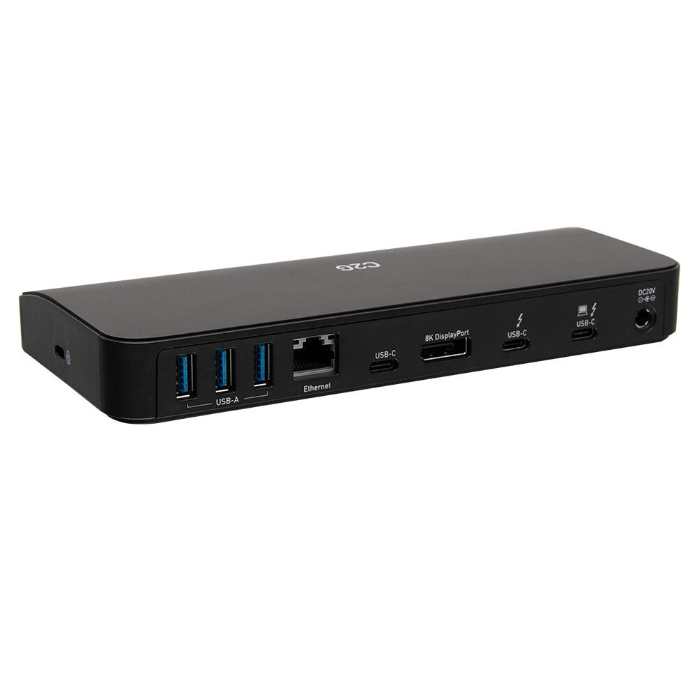 C2G ThunderboltTM 3 USB-C® Docking Station 11-in-1 8K UHD with DisplayPortTM, Ethernet, USB, SD Card Reader, 3.5mm Audio and Power Delivery up to 85W - 8K 30Hz - LIMITED AVAILABILITY
