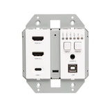 C2G Dual 4K HDMI HDBaseT plus USB-C, 3.5mm, USB-B over Cat Extender Dual Gang Wall Plate Transmitter