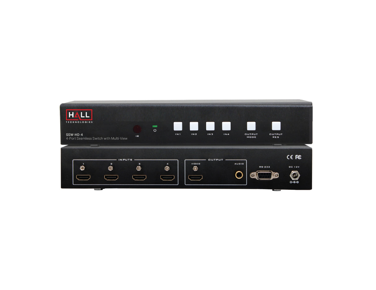 4-Input HDMI Seamless Switch with Real-time Multiview Modes