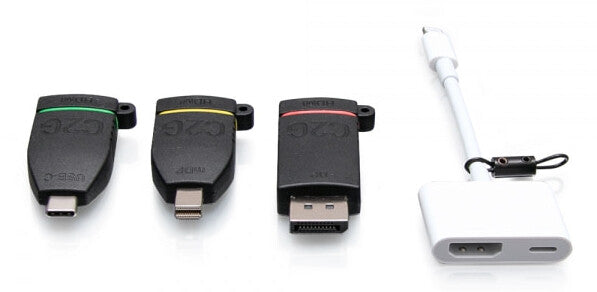 C2G Retractable Universal Mount 4K HDMI® Adapter Ring with Color Coded Mini DisplayPort™, DisplayPort, USB-C®, and Lightning