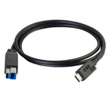 C2G 10ft (3m) USB 3.0 (USB 3.2 Gen 1 (5Gbps) USB-C to USB-B Cable M/M - Black
