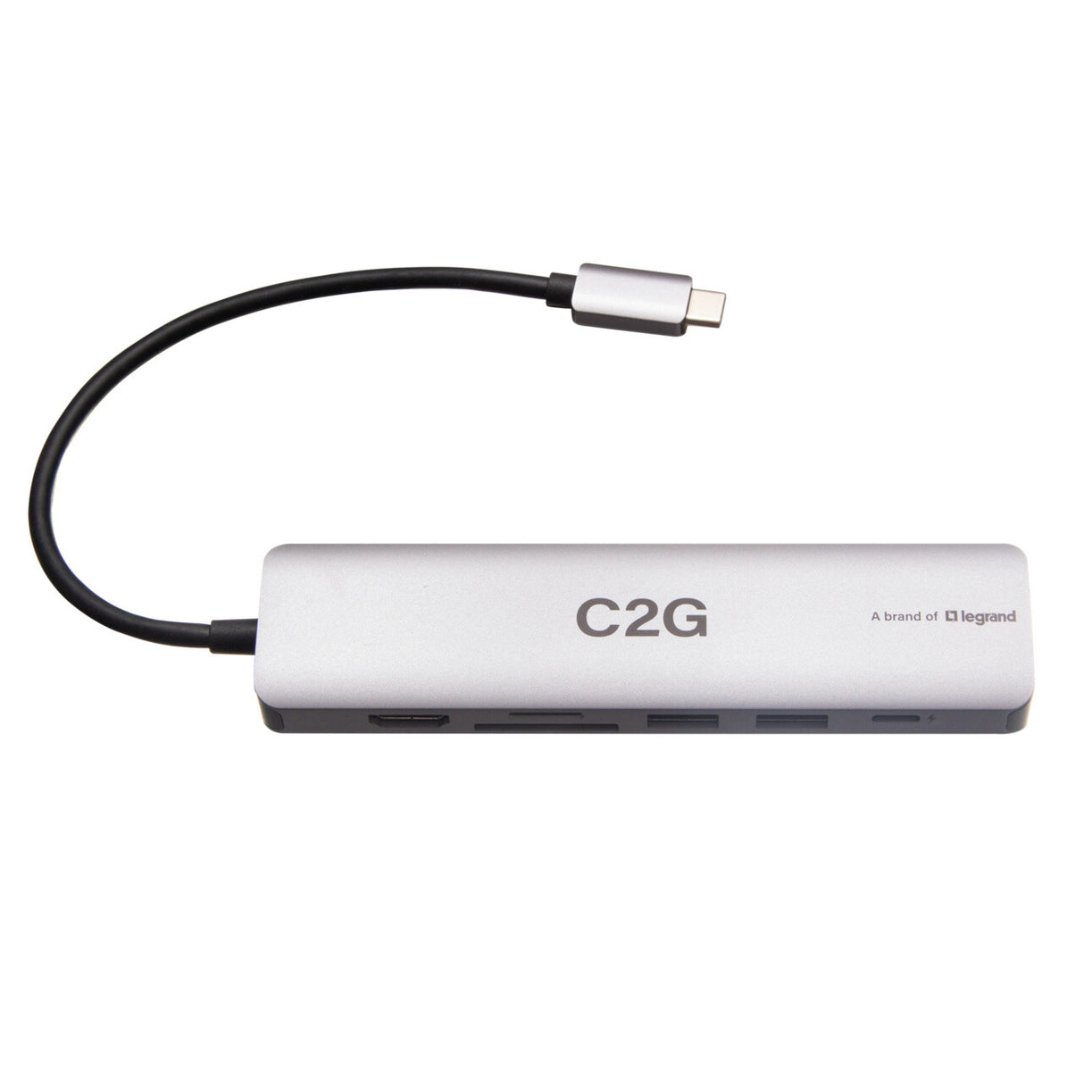 C2G USB-C® to HDMI®, USB-A, SD Card Reader, Ethernet, and USB-C® Mini Docking Station – 4K 60Hz - Gray