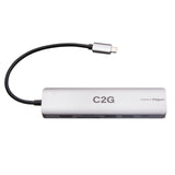 C2G USB-C® to HDMI®, USB-A, SD Card Reader, Ethernet, and USB-C® Mini Docking Station – 4K 60Hz - Gray
