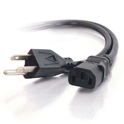 C2G 8ft Universal 16 AWG Power Cord (IEC320C13 -> NEMA 5-15P) Black 2.4 m
