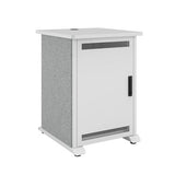 Middle Atlantic Products Forum Side Cart Rack, 12RU, 27" Deep, Wilsonart Designer White, White Powdercoat, Silver Gray Felt