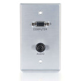 C2G VGA and 3.5mm Audio Pass Through Single Gang Wall Plate - Brushed Aluminum - LIMITED AVAILABILITY
