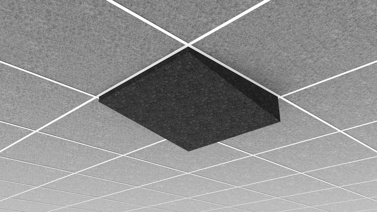 Middle Atlantic Ori Acoustic Ceiling Tile in Charcoal Gray, Simple Slope 1, 15/16" Layin