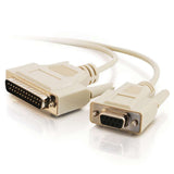 C2G 6ft (1.8m) DB25 Male to DB9 Female Serial RS232 Null Modem Cable