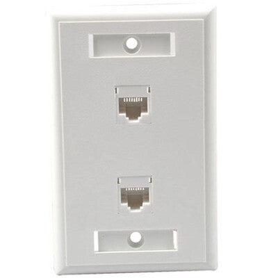 C2G Dual Cat5E RJ45 Configured Wall Plate - White