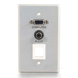 C2G Single Gang HD15 + 3.5mm + (1) Keystone Wall Plate Aluminium