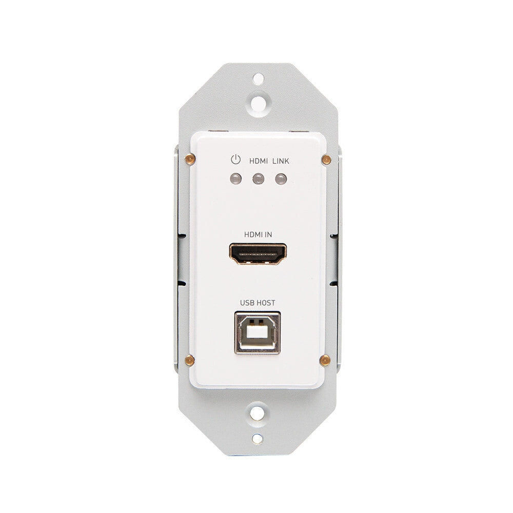 C2G HDMI HDBaseT + USB-B and RS232 over Cat Extender Single Gang Wall Plate Transmitter to Box Receiver - 4K 60Hz