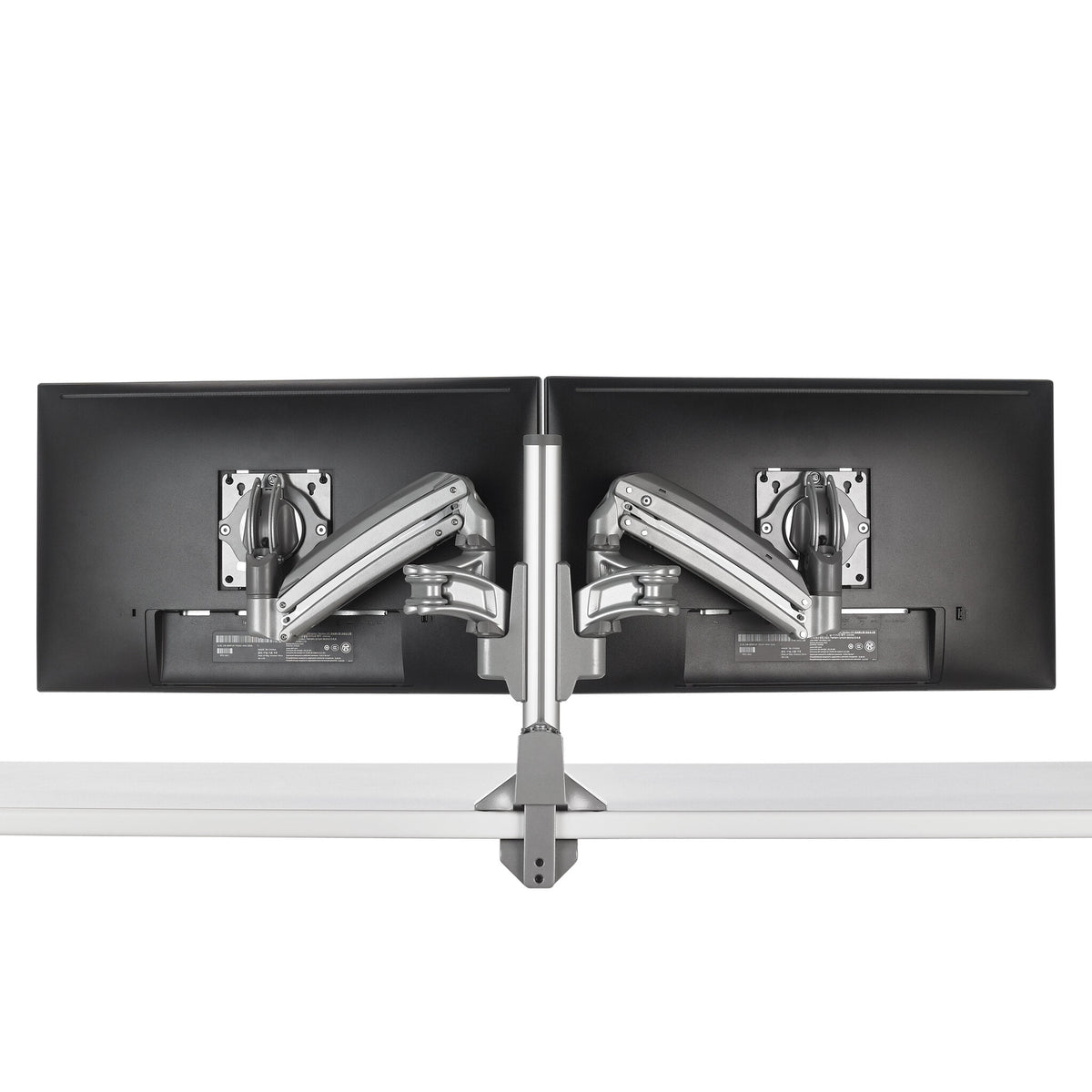 Chief KX Low-Profile Dual Monitor Arms, Column Desk Mount, Silver
