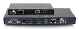 C2G Dual 4K HDMI® HDBaseT + VGA, 3.5mm, and RS232 over Cat Switching Extender Box Transmitter to Ultra-Slim Box Receiver - 4K 60Hz