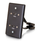 C2G Dual HDMI® Pass Through Single Gang Wall Plate - Black