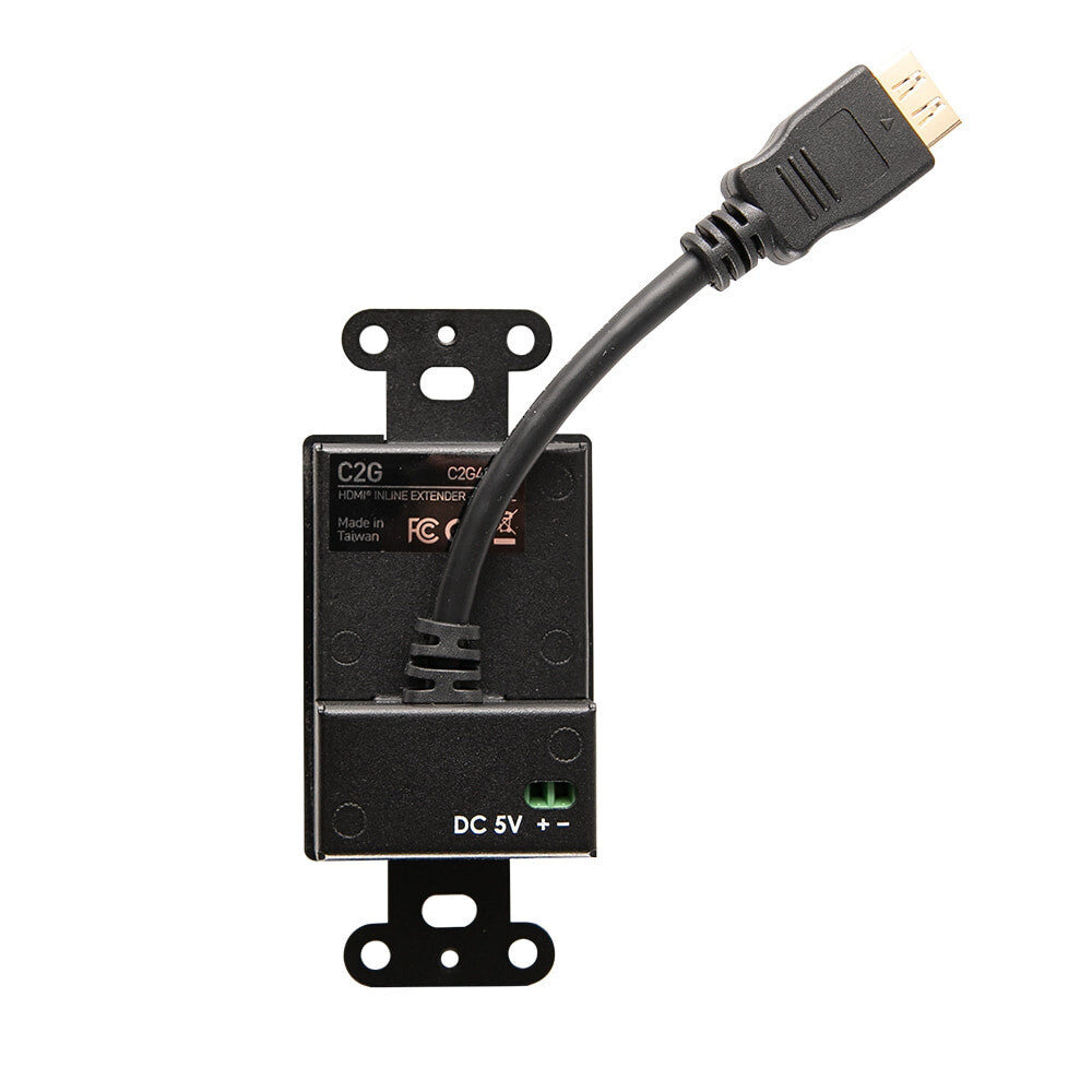C2G HDMI Inline Extender Decorative Wall Plate with Interchangeable Wall Plate Covers - 4K 60Hz