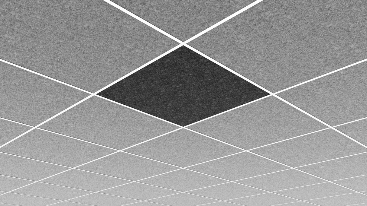 Middle Atlantic Ori Acoustic Ceiling Tile in Charcoal Gray, Plain Profile, 9/16" Layin