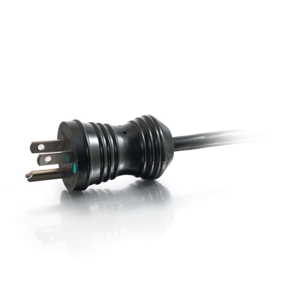C2G 8ft (2.4m) 16 AWG Coiled Hospital Grade Power Cord (NEMA 5-15P to IEC320C13) - Black
