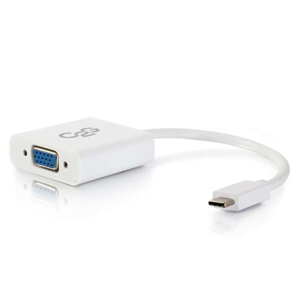 C2G USB-C® to VGA Video Adapter Converter - White