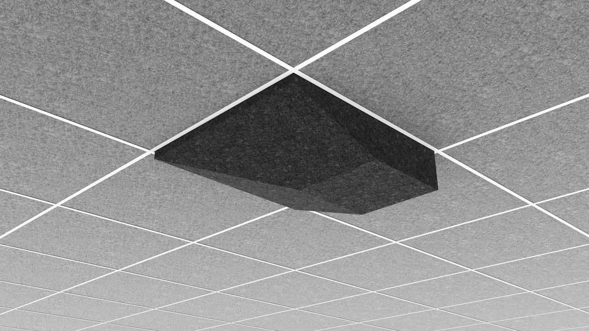 Middle Atlantic Ori Acoustic Ceiling Tile in Charcoal Gray, Plateau 2, 9/16" Layin