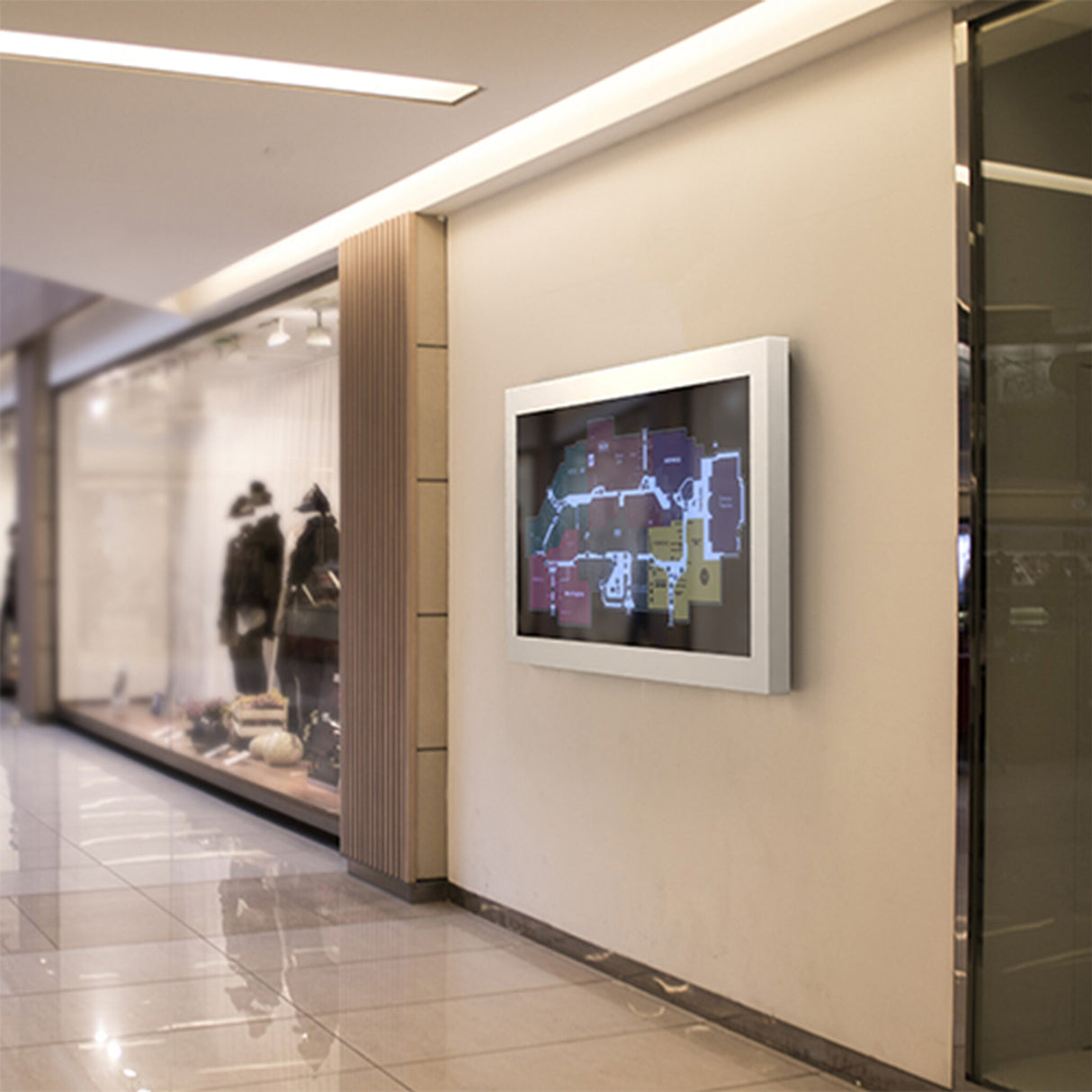 Chief ImpactTM On-Wall Kiosk - Landscape 75 Inch White