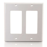 C2G Decorative Two Cutout Double Gang Walls- White