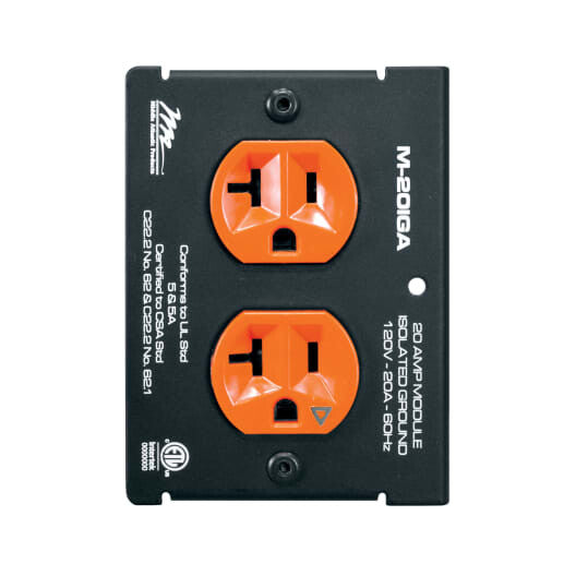 Middle Atlantic Products M-20IGA socket-outlet NEMA 5-20R Black, Orange