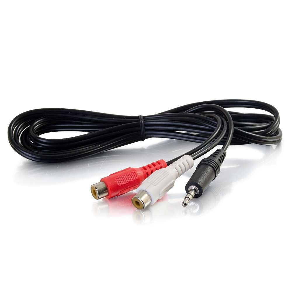C2G 6ft (1.8m) One 3.5mm Stereo Male to Two RCA Stereo Female Y-Cable