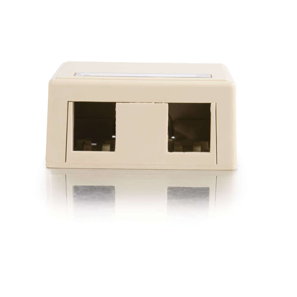 C2G 2-Port Keystone Jack Surface Mount Box - White