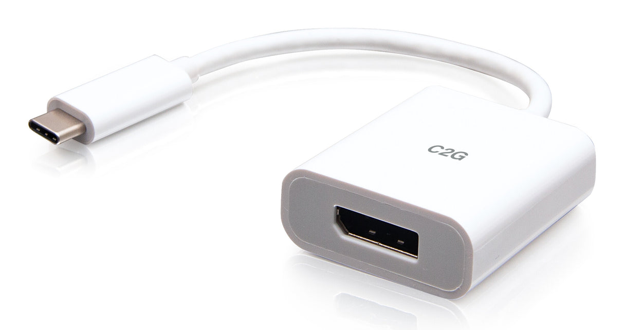C2G USB-C to DisplayPort Adapter Converter - 4K 60Hz - White