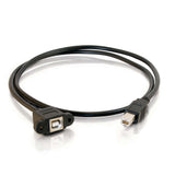 C2G 2ft (0.6m) Panel-Mount USB 2.0 B Female to B Male Cable
