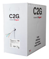 C2G 1000ft (304.8m) TAA-Compliant Cat6 Bulk Unshielded (UTP) Ethernet Network Cable with Solid Conductors-Riser CMR-Rated - White