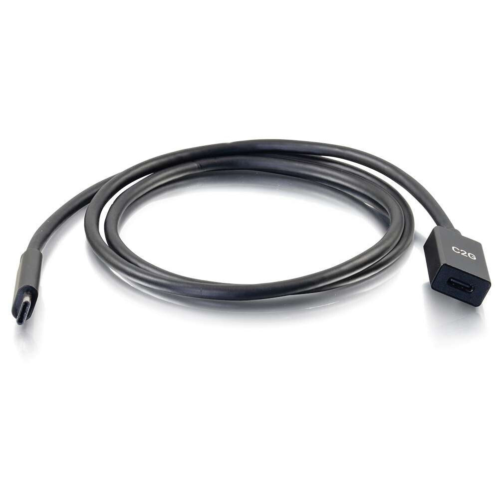 C2G 3ft (0.9m) USB-C to C 3.2 (Gen 2) Male to Female Extension Cable (10Gbps)