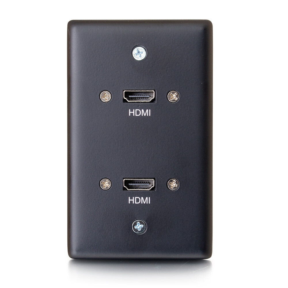 C2G Dual HDMI® Pass Through Single Gang Wall Plate - Black