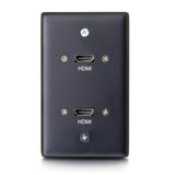 C2G Dual HDMI® Pass Through Single Gang Wall Plate - Black