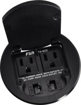 FSR T3-AC2-BLK-CAT6 outlet box Type B Black